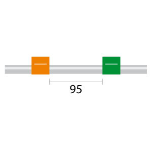 0.38-OG-95-F-S | Glass Expansion Contour Flared End PVC Pump Tube 2tag (95mm) 0.38mm ID Orange/Green (PKT 6)