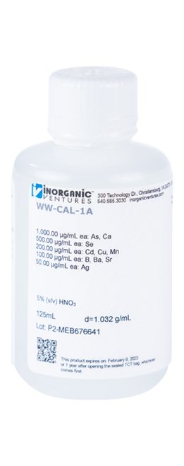 WW-CAL-1A-125ML | Inorganic Ventures 200.7WW CAL SOLUTION #1A,125mL