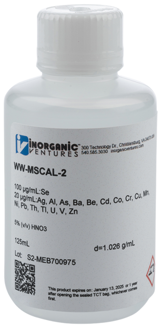 WW-MSCAL-2-125ML | Inorganic Ventures 200.8 CAL SOLUTION #2A, 125mL