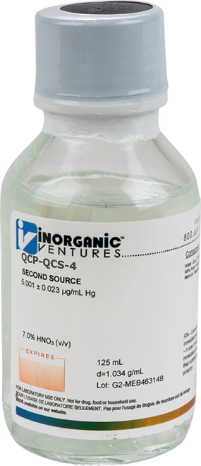 QCP-QCS-4-125ML | Inorganic Ventures 200.8 QC STANDARD Hg, 125mL