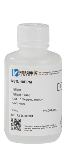 MSTL-10PPM-125ML | Inorganic Ventures 10ug/mL THALLIUM 125mL