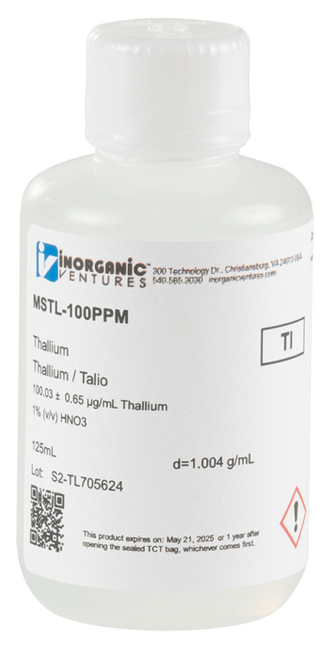 MSTL-100PPM-125ML | Inorganic Ventures 100ug/mL THALLIUM 125mL