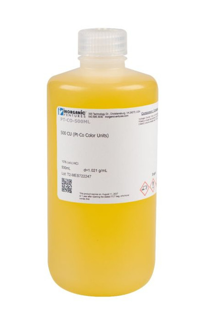 PT-CO-500ML | Inorganic Ventures Pt-Co (Platinum Cobalt) 500CU APHA/Hazen Color Standard