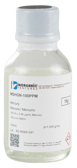 MSHGN-100PPM-125ML | Inorganic Ventures 100ug/mL MERCURY HNO3 125mL