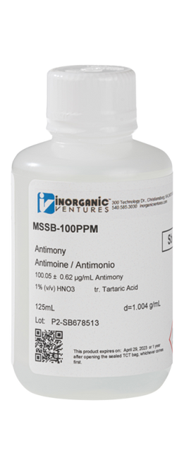 MSSB-100PPM-125ML | Inorganic Ventures 100ug/mL ANTIMONY 125mL