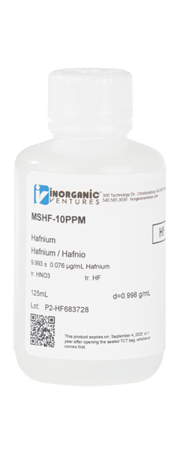 MSHF-10PPM-125ML | Inorganic Ventures 10ug/mL HAFNIUM 125mL