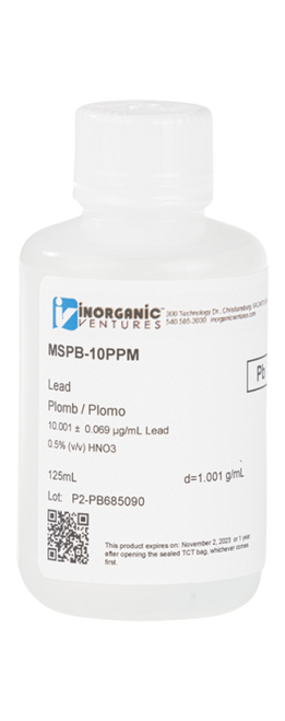MSPB-10PPM-125ML | Inorganic Ventures 10ug/mL LEAD 125mL