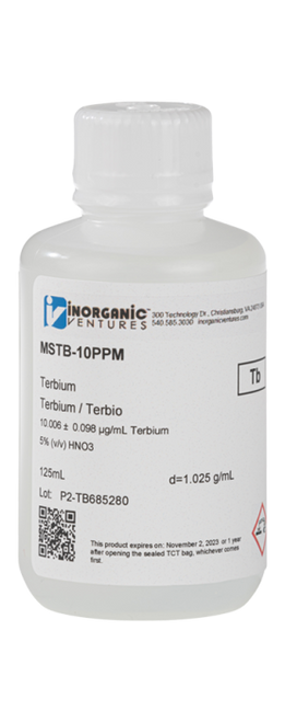 MSTB-10PPM-125ML | Inorganic Ventures 10ug/mL TERBIUM 125mL