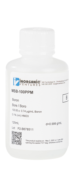 MSB-100PPM-125ML | Inorganic Ventures 100ug/mL BORON 125mL