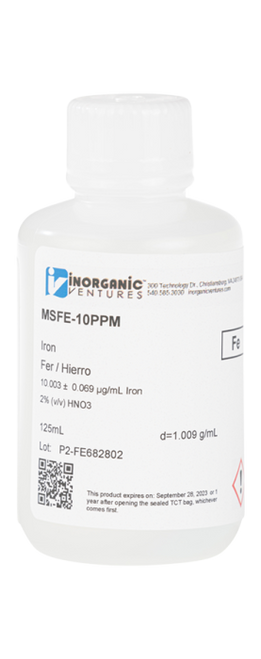 MSFE-10PPM-125ML | Inorganic Ventures 10ug/mL IRON 125mL