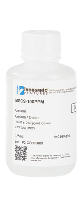 MSCS-100PPM-125ML | Inorganic Ventures 100ug/mL CESIUM 125mL