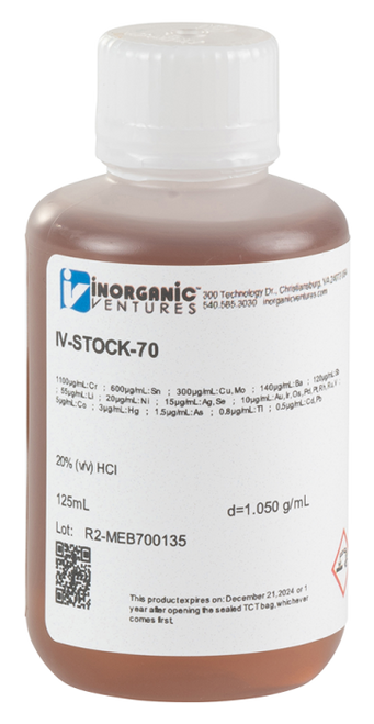 IV-STOCK-70-125ML | Inorganic Ventures USP<232>/ICH Q3D Oral Elemental Impurities