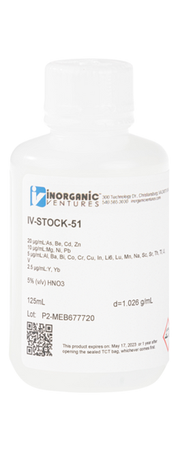 IV-STOCK-51-125ML | Inorganic Ventures Agilient 7500 ICP-MS PA Tuning Solution 1