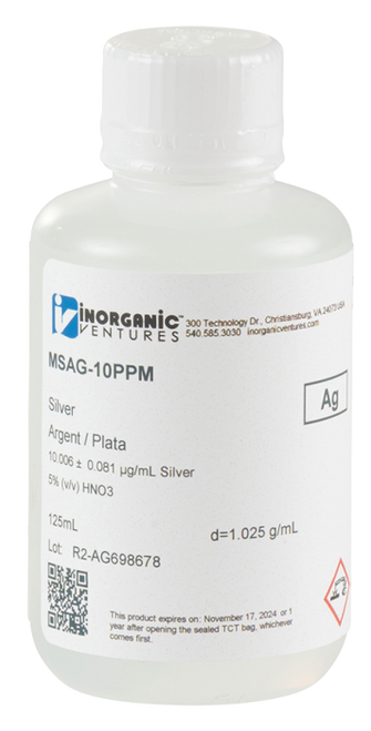 MSAG-10PPM-125ML | Inorganic Ventures 10ug/mL SILVER 125mL