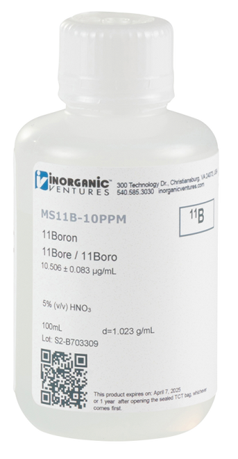 MS11B-10PPM-100ML | Inorganic Ventures 10 ppm single element standard for ICP-MS applications