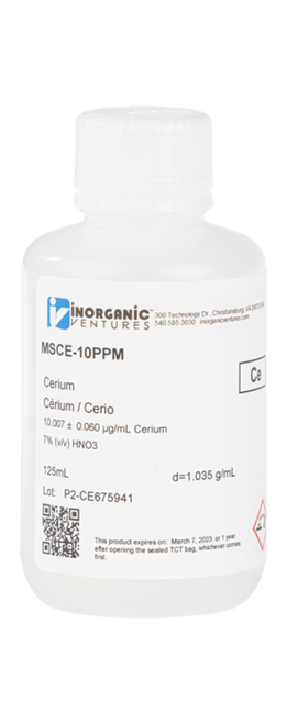 MSCE-10PPM-125ML | Inorganic Ventures 10ug/mL CERIUM 125mL