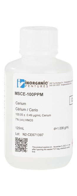 MSCE-100PPM-125ML | Inorganic Ventures 100ug/mL CERIUM 125mL