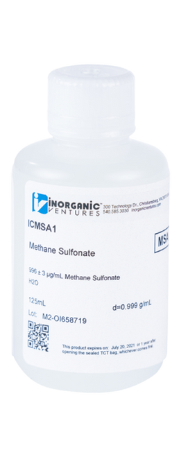 ICMSA1-125ML | Inorganic Ventures 1000ug/mL METHANE  SULFONATE