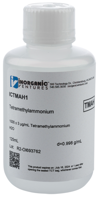 ICTMAH1-125ML | Inorganic Ventures 1000ug/mL TMAH 125mL