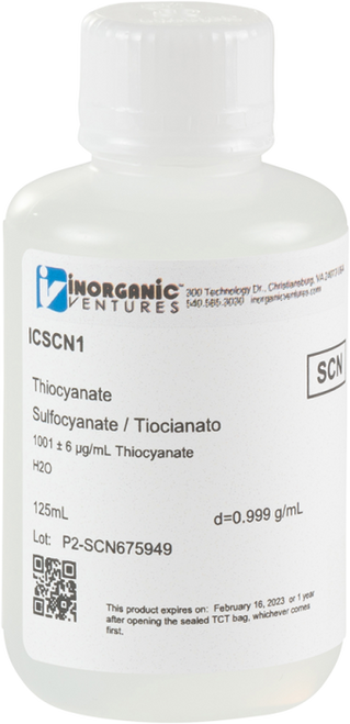 ICSCN1-125ML | Inorganic Ventures 1000ug/mL THIOCYANATE 125mL
