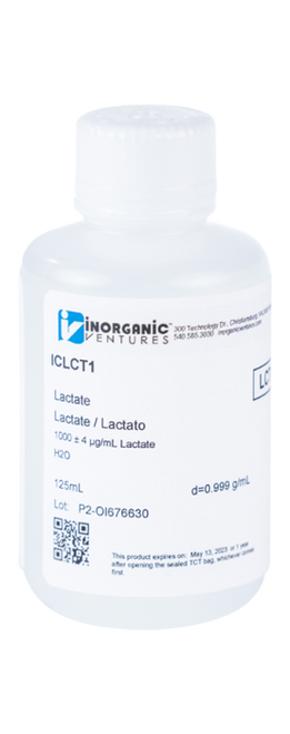 ICLCT1-125ML | Inorganic Ventures 1000ug/mL LACTATE 125mL