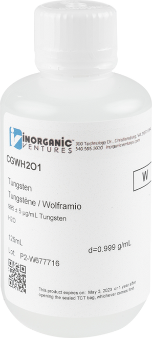 CGWH2O1-125ML | Inorganic Ventures 1000ug/mL TUNGSTEN IN H2O 125mL