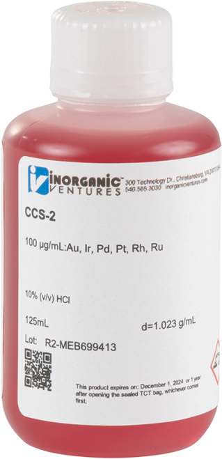 CCS-2-125ML | Inorganic Ventures 100 ppm Precious Metals ICP Standard