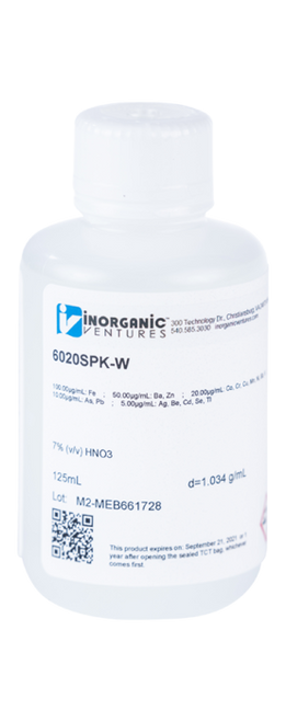 6020SPK-W-125ML | Inorganic Ventures EPA Method 6020 ICP Water Spike Standard