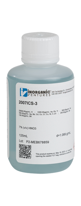 2007ICS-3-125ML | Inorganic Ventures EPA Method 200.7 Interference Check Standard 3
