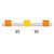0.51-OY3B-95-F | Glass Expansion Contour Flared End PVC Pump Tube 3tag (95mm) 0.51mm ID Orange/Yellow (PKT 6)