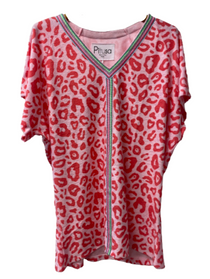 Terry Cloth Mini Abaya, Cheetah Pink Terry Cloth Mini Abaya, Cheetah Pink