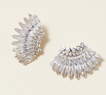 Crystal Mini Madeline Earring, Silver Crystal Mini Madeline Earring, Silver