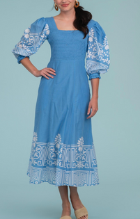 Bidget Midi Dress, Garden Gate Sky Bidget Midi Dress, Garden Gate Sky
