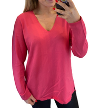 V-neck Tunic, Hot Pink V-neck Tunic, Hot Pink