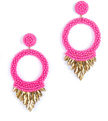 Franka Earrings, Hot Pink 