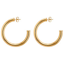 Arlene Hoops, Polished Gold Arlene Hoops, Polished Gold