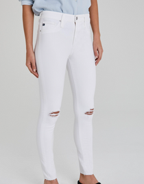 Farrah Skinny Ankle, Destructed White Farrah Skinny Ankle, Destructed White