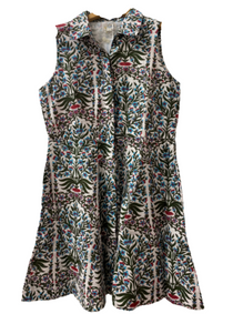 Sleeveless Mini Shirtdress, Spring Garden Sleeveless Mini Shirtdress, Spring Garden