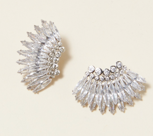 Crystal Mini Madeline Earring, Silver
