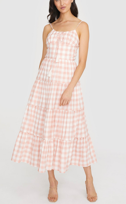 Bridget Cut Out Dress, Pink Check Bridget Cut Out Dress, Pink Check