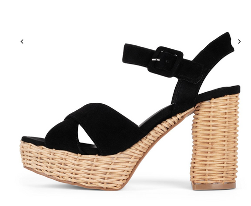 Amma Platform Heel, Black Suede Amma Platform Heel, Black Suede
