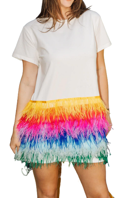 Rainbow Feather Dress