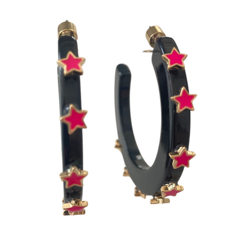 Small Starlight Hoop, Black Small Starlight Hoop, Black