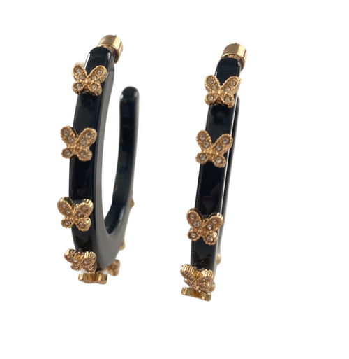 Small Butterfly Hoop, Black Small Butterfly Hoop, Black