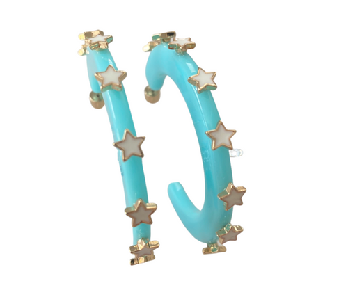 Large Starlight Hoops, Mint Large Starlight Hoops, Mint