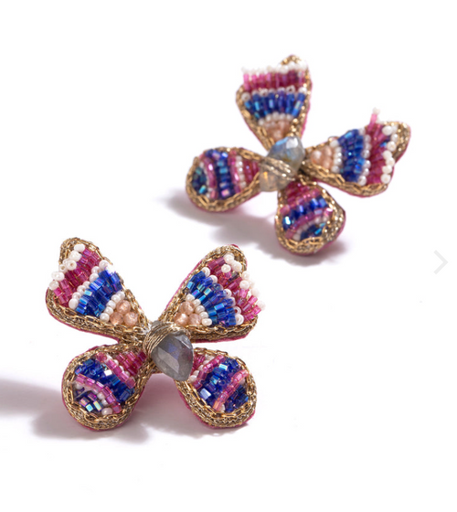 Mariposa Earrings, Fuchsia Mariposa Earrings, Fuchsia