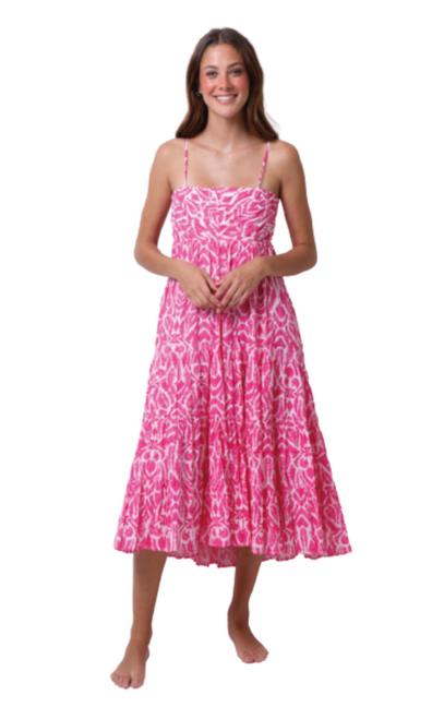 Jolie Midi Dress, Pink