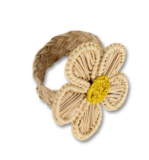 Raffia Napkin Ring, Daisy 