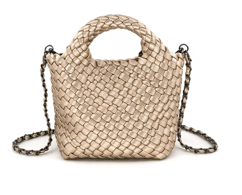 Braided Mini Bag, Champagne 