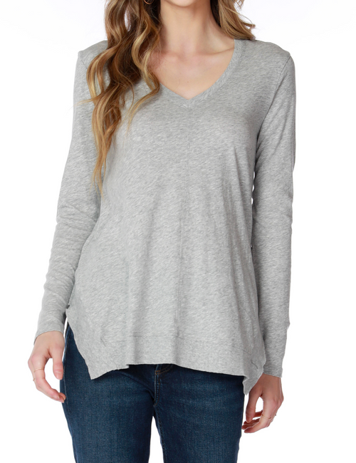 Rib Hem Tee, Grey